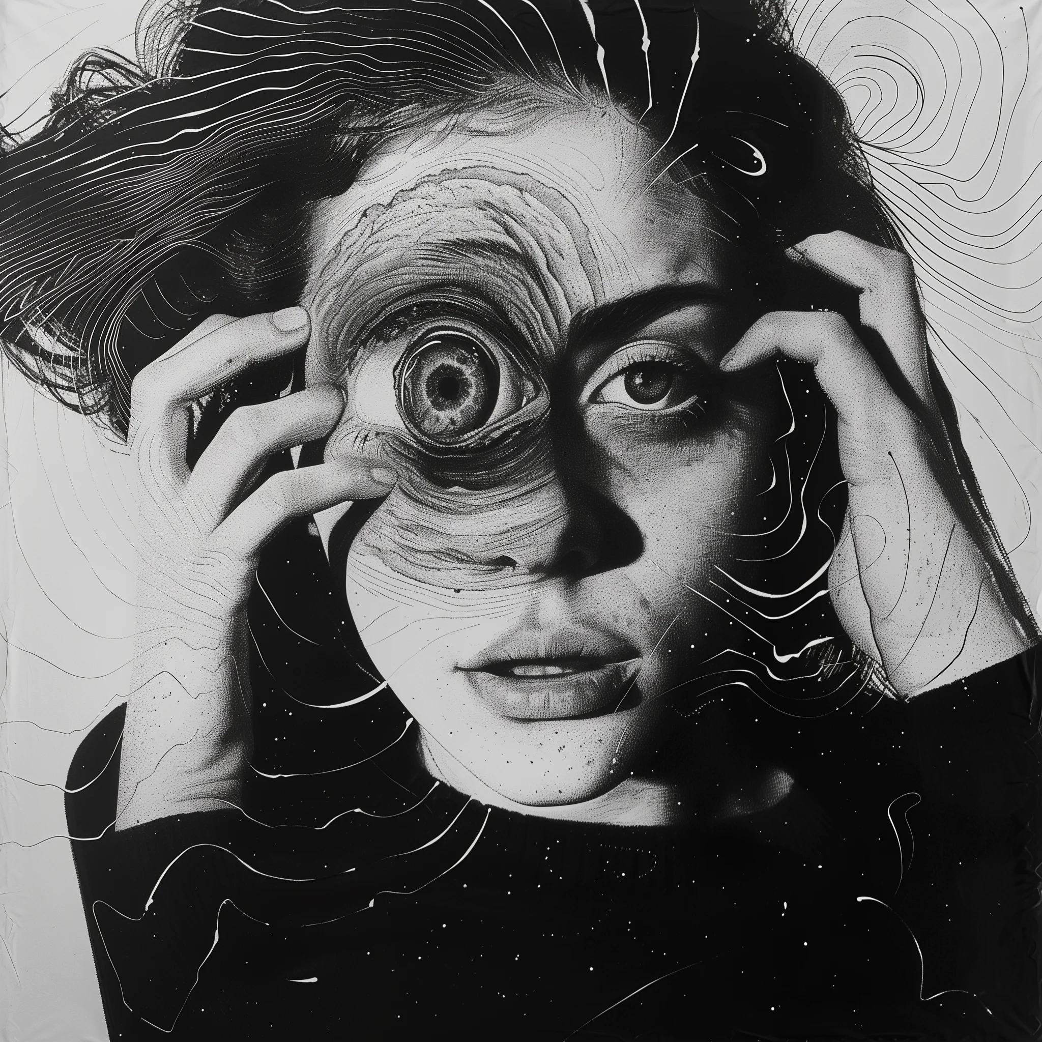 Représentation artistique d'une jeune femme au regard hypnotique